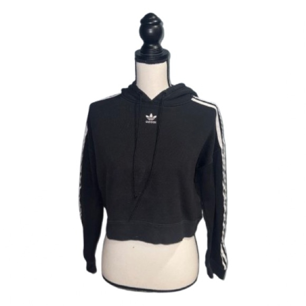 ~Adidas Black Cropped Sweatshirt with Logo